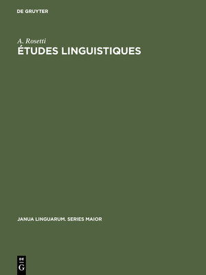 cover image of Études linguistiques